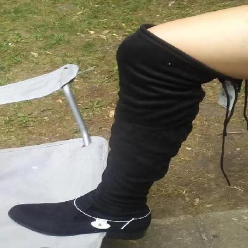 Women's Carr  over-the-knee black fashion boots from Attention. New!